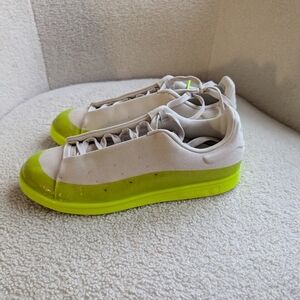 White and Neon Green Adidas x Ivy Park Sneakers
